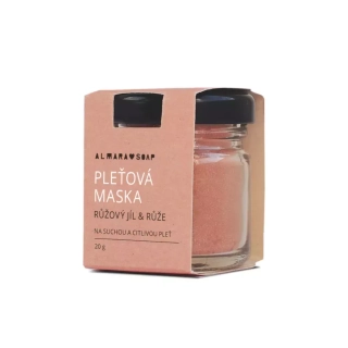 Almara Soap - pleťová maska RŮŽOVÝ JÍL & RŮŽE 20 g (Pink Face)